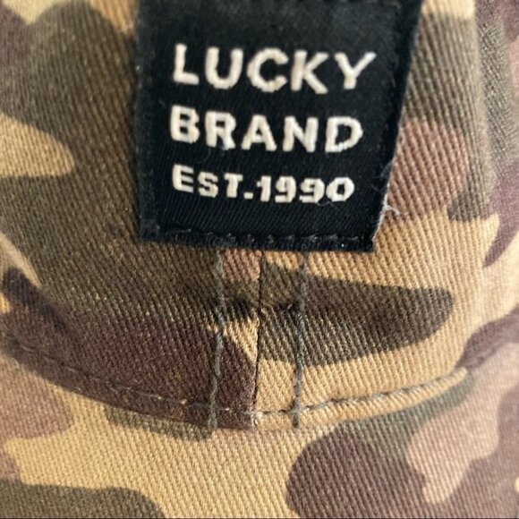 LUCKY BRAND Baseball Cap Camo Pattern 100% Cotton Adjustable Tab - Picture 2 of 5